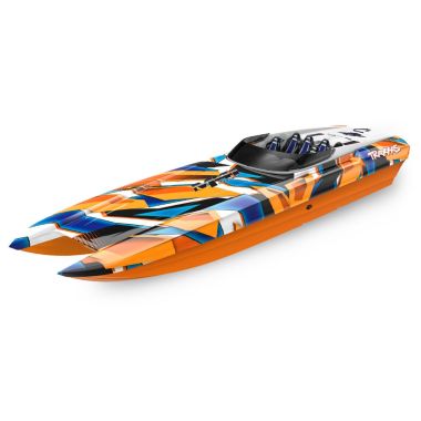 Traxxas DCB M41 Widebody 40'' Catamaran High Performance Race Boat OrangeR with TQi 2.4GHz Radio & TSM - No battery or Charger - TRA57046-4