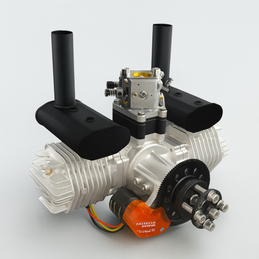76cc Twin - PRO - Glow  Gasoline  Engine  w/  E-Starter - XG-76cc-T  PRO