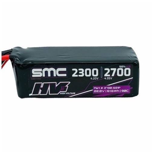 6S 2700mAh 090C Lipo HV3 Flight Pack 22.8V - 2790-6S1P-SC5