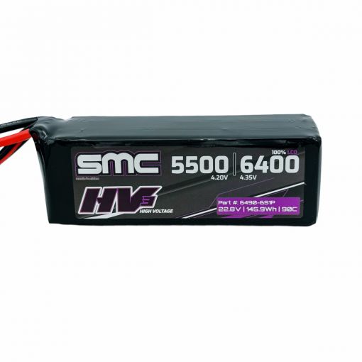 6S 6400mAh 090C Lipo HV3 Flight Pack 22.8V - 6490-6S1P-SC5