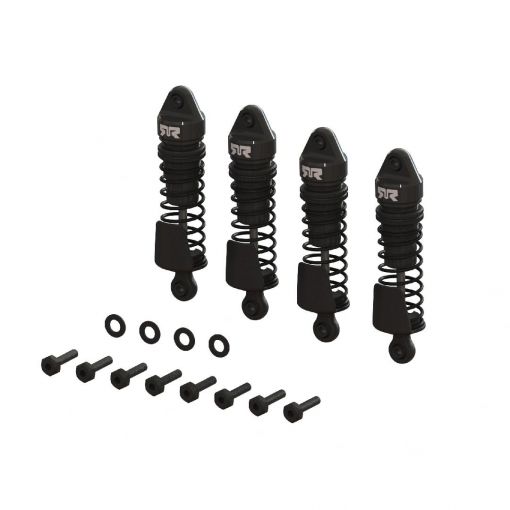 Aluminum Shock Set, 58mm Length, 1000 cSt Oil (Black) (4pcs) - GROM - ARA-1567