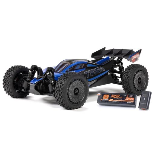 TYPHON GROM 223S - Blue - 4X4 223S BLX BRUSHLESS SMALL SCALE BUGGY RTR WITH DSC, BATTERY & CHARGER - ARA2306ST2