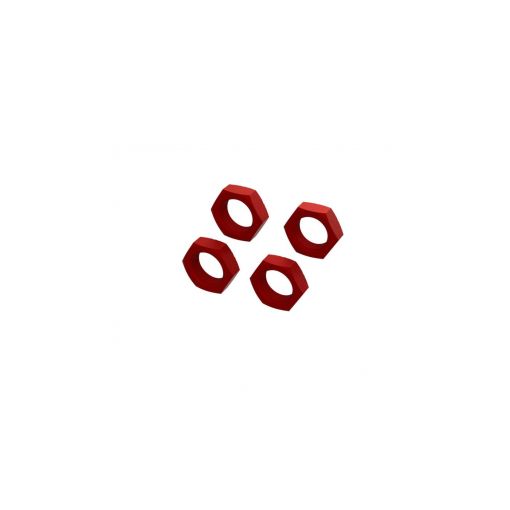 Aluminum Wheel Nut 24mm (Red) (4) - ARA310929