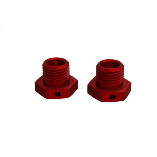 Aluminum Wheel Hex 17mm 14.6mm Thick Red (2) - ARA311035