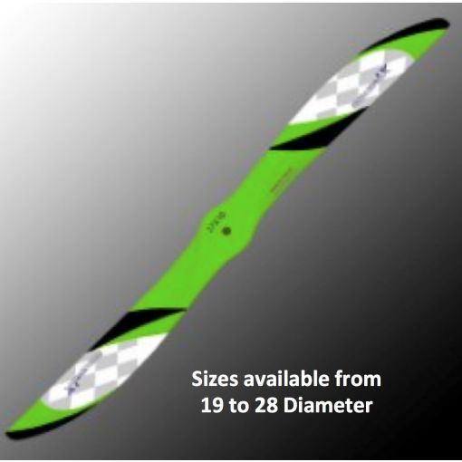 28x10 3D propeller - White-Green
