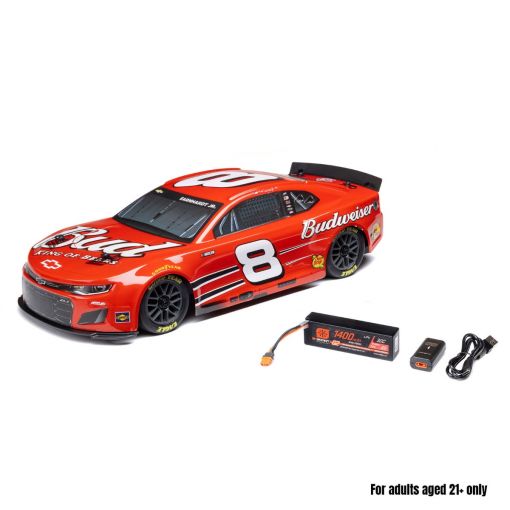1/12 NASCAR RC Racecar Dale Earnhardt Jr. No. 8 Budweiser Chevrolet ZL1 2S AWD RTR Brushed On-Road (Battery & Charger Included), Red - LOSF1122508
