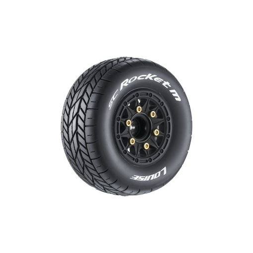 Louise R/C SC-Rocket M 2.2/3.0'' 1/10 Short Course, Oval Track (Super Soft Compound) 12,14,17mm Removable Hex on Black Wheels (2) - LOULT3228VB