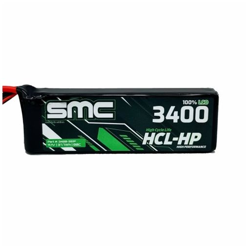 3S 3400mAh 080C Lipo HCL-HP Flight Pack 11.1V - 3480-3S1P-SC5