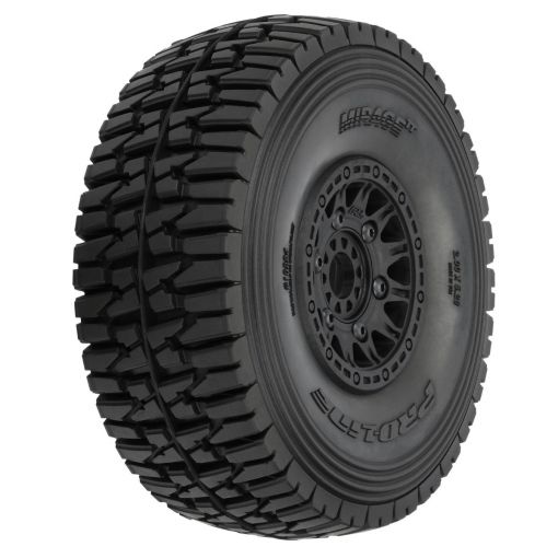 Pro-Line Mirage TT BELTED Tires Mounted on Raid Black 6x30 Removable 17mm Hex Wheels (2) for Mojave 6S and UDR Front or Rear - PRO1022410