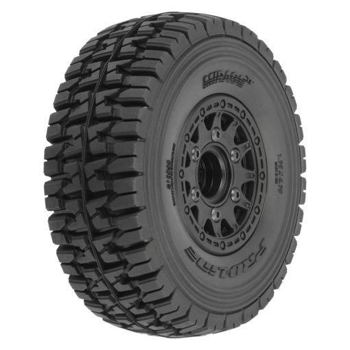 Pro-Line Mirage TT 2.2''/3.0'' BELTED SC Tires Mounted on Raid Black 6x30 Removable Hex (12mm & 14mm) Wheels (2) - PRO1024811