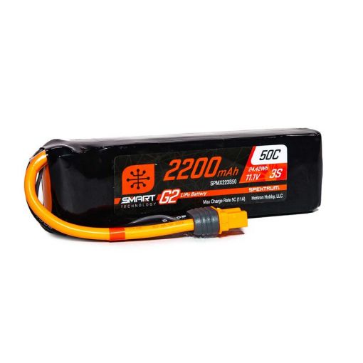 2200mAh 3S 11.1V Smart G2 LiPo 50C; IC3 - SPMX223S50