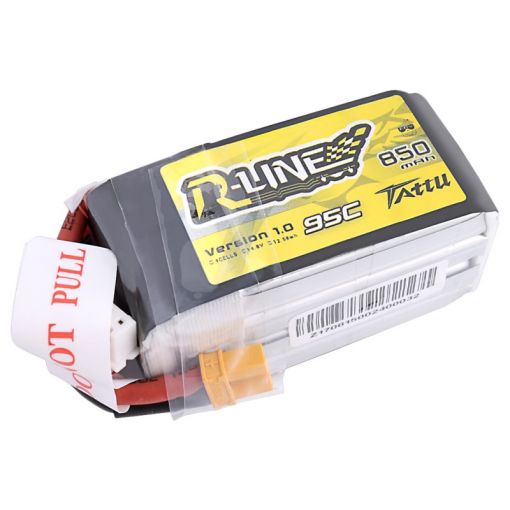 850mAh 4S1P 95C LiPo XT30 Plug Soft Case - R-Line Tattu