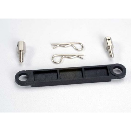 Battery Hold Down Plate (Black)(2 Body Clips) - TRA3727