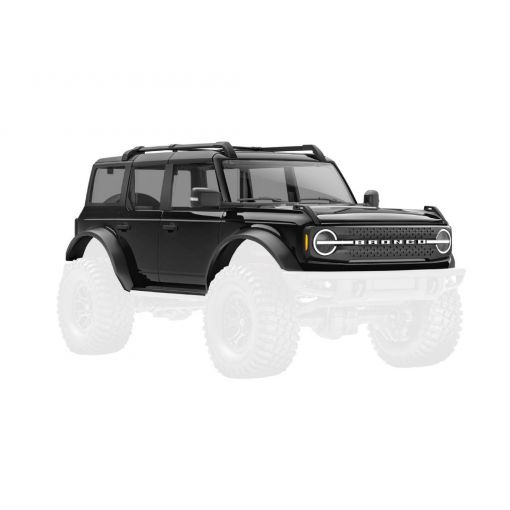 Traxxas Body, Ford Bronco, complete, black (includes grille, side mirrors, door handles, fender flares, windshield wipers, spare tire mount, & clipless mounting) - TRA9711