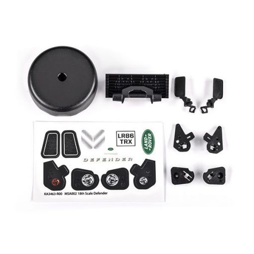 Traxxas Grille/ mirrors, side (left & right)/ spare tire cover/ light retainers, body (front & rear, left & right)/ decal sheet (fits 9712 body) - TRA9720