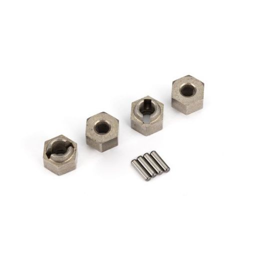 Traxxas Wheel hubs, 7mm hex (steel) (4)/ axle pins (8) - TRA9750A