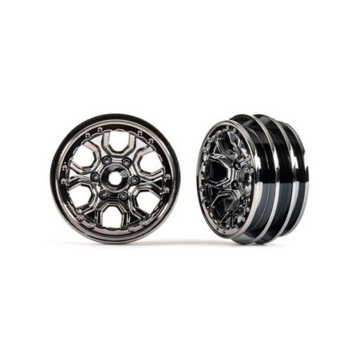 Traxxas Wheels, 1.0' (black chrome) (2) - TRA9770-BLKCR