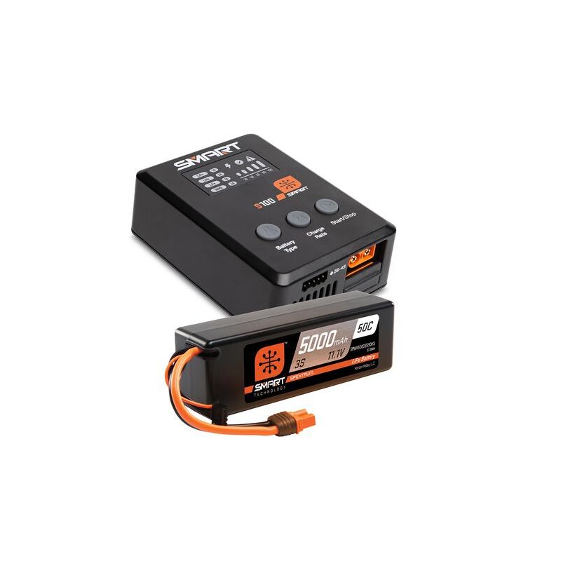 Smart Powerstage Surface Bundle: 5000mAh 3S 50C LiPo Battery (IC3) / 100W S100 Charger