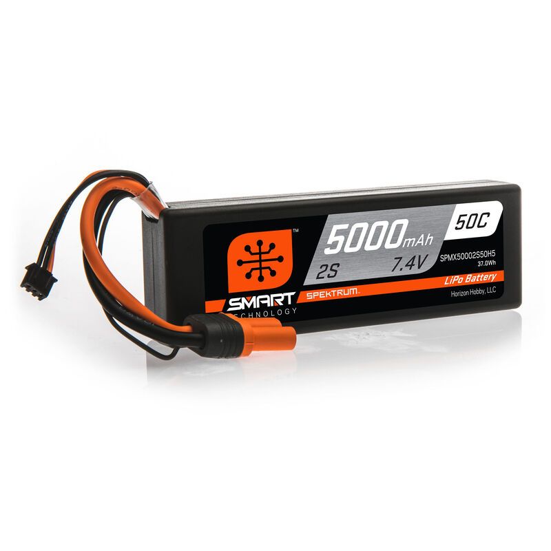5000mAh 2S 7.4V 50C Smart LiPo Hardcase; IC5 - SPMX50002S50H5
