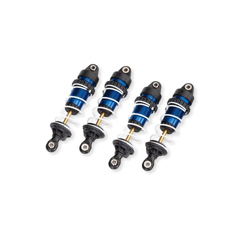 Traxxas Shocks, GTR long, blue-anodized, PTFE-coated bodies with TiN shafts (assembled with springs) (4) - TRA10765-BLUE