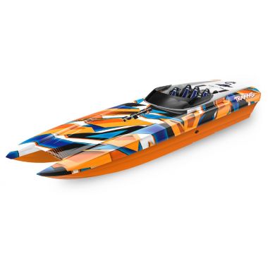 Traxxas DCB M41 Widebody 40'' Catamaran High Performance Race Boat OrangeR with TQi 2.4GHz Radio & TSM - No battery or Charger - TRA57046-4